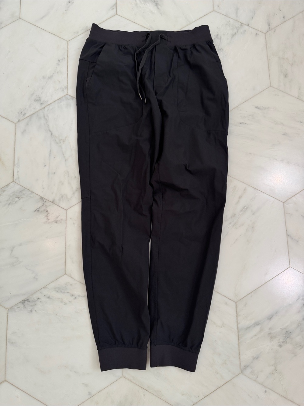 Womens Black Drawstring Jogger Pants
